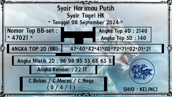 Syair Harimau Putih - Syair Togel HK