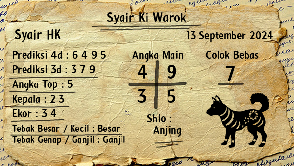 Syair Ki Warok - Syair HK