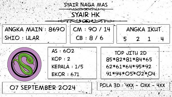 SYAIR NAGA MAS - Syair HK