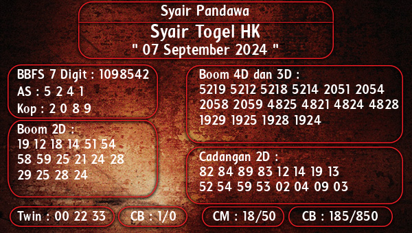 Syair Pandawa - Syair Togel HK