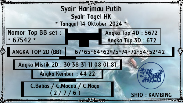 Syair Harimau Putih - Syair Togel HK