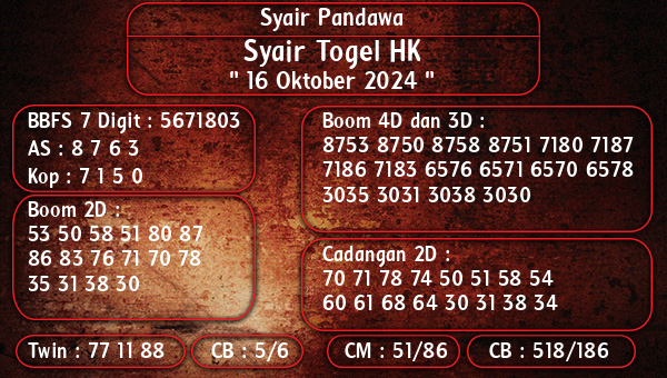 Syair Pandawa - Syair Togel HK